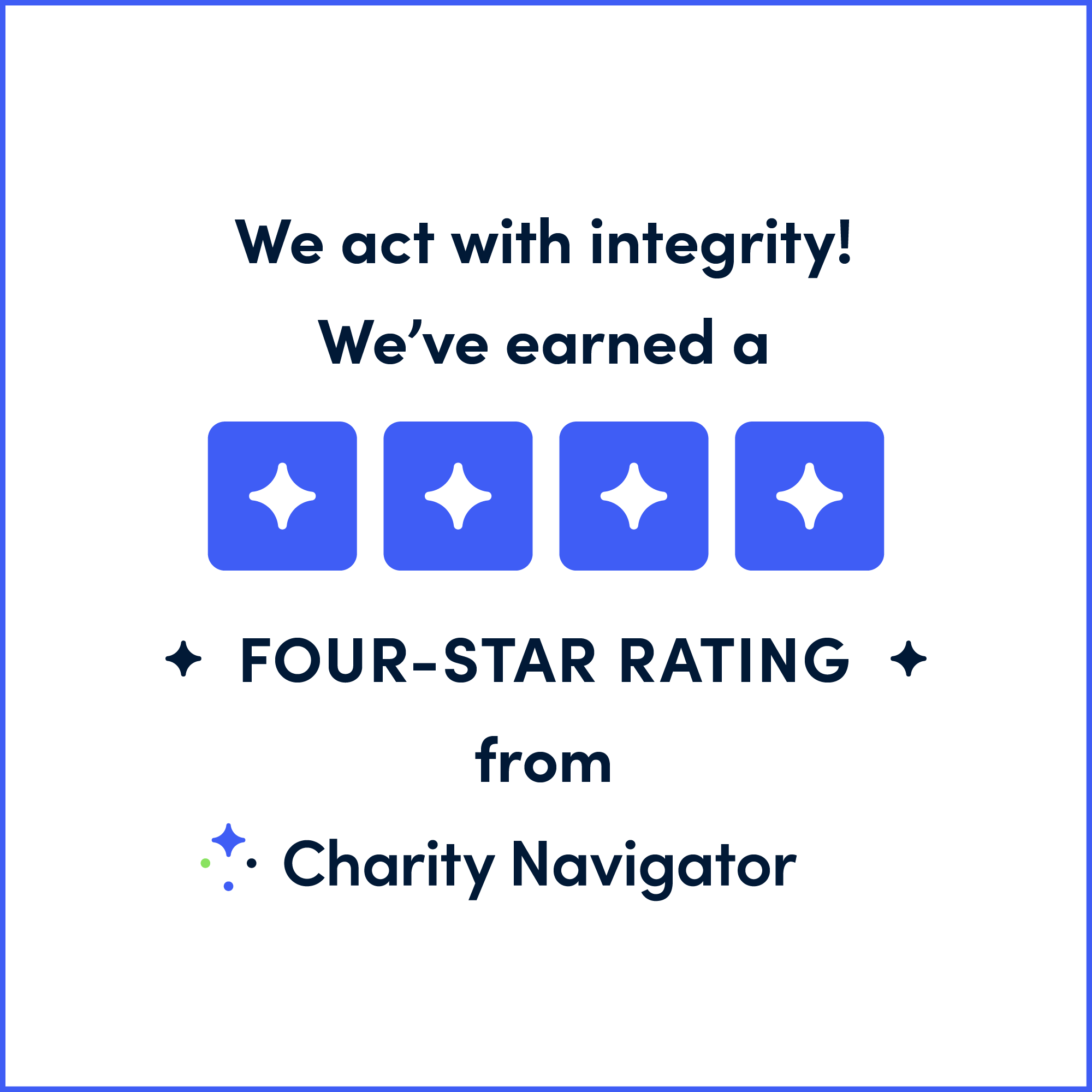 Charity navigator four star rating