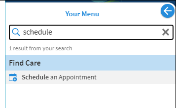 Direct Scheduling View in MyChart